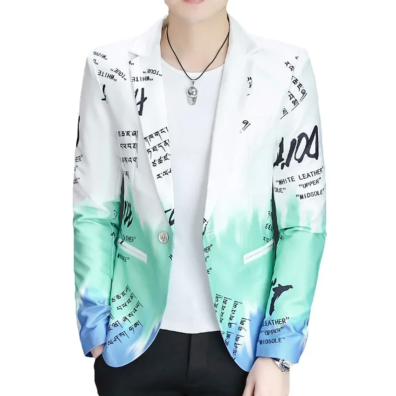 

Trendy Men's Small Suit Fashionable Slim Fit Gradient Business Casual Jacket Comfortable One-button Casual Single-breasted Suit