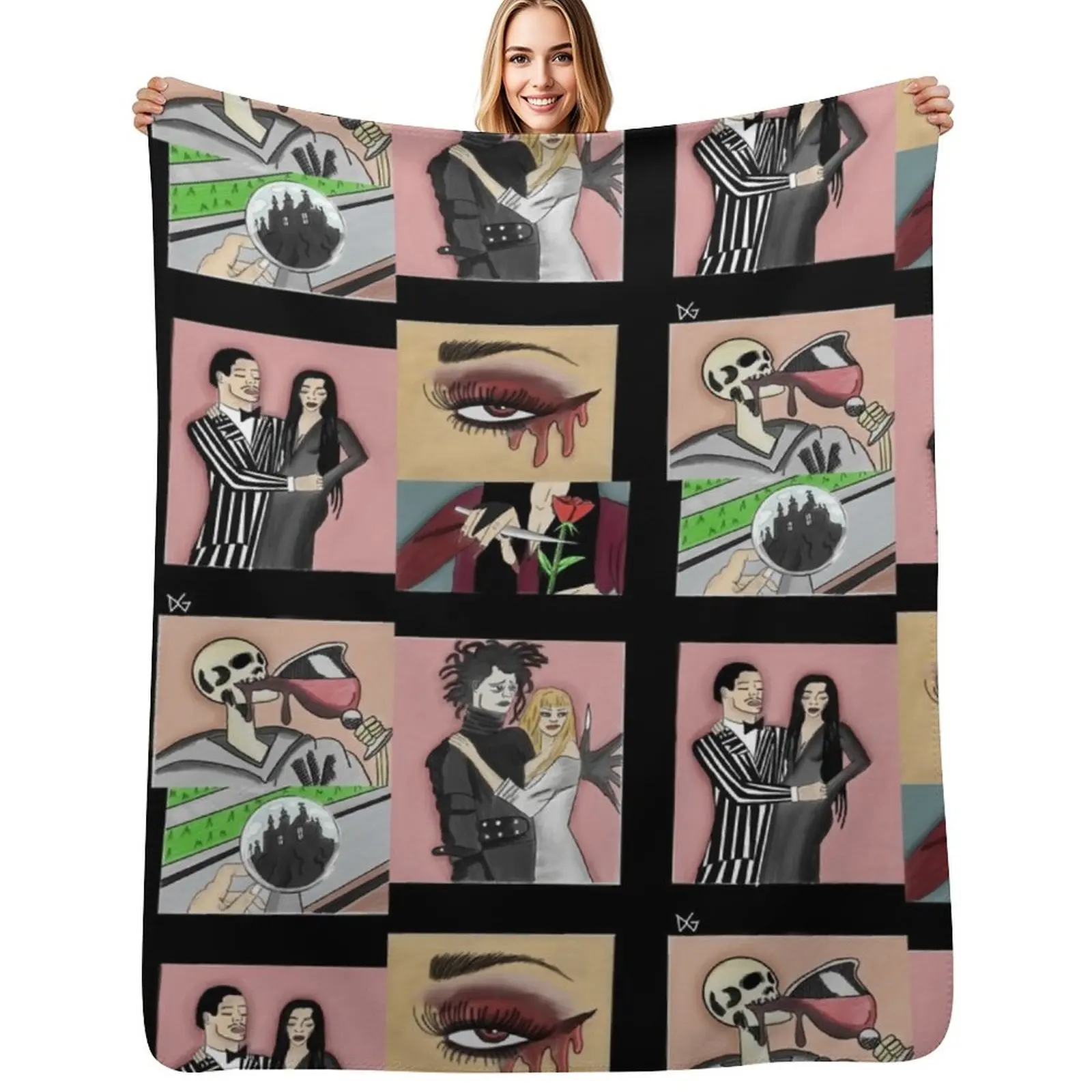 Classics Collage Throw Blanket Stylish Decor Blanket Gift for Friends Roommate