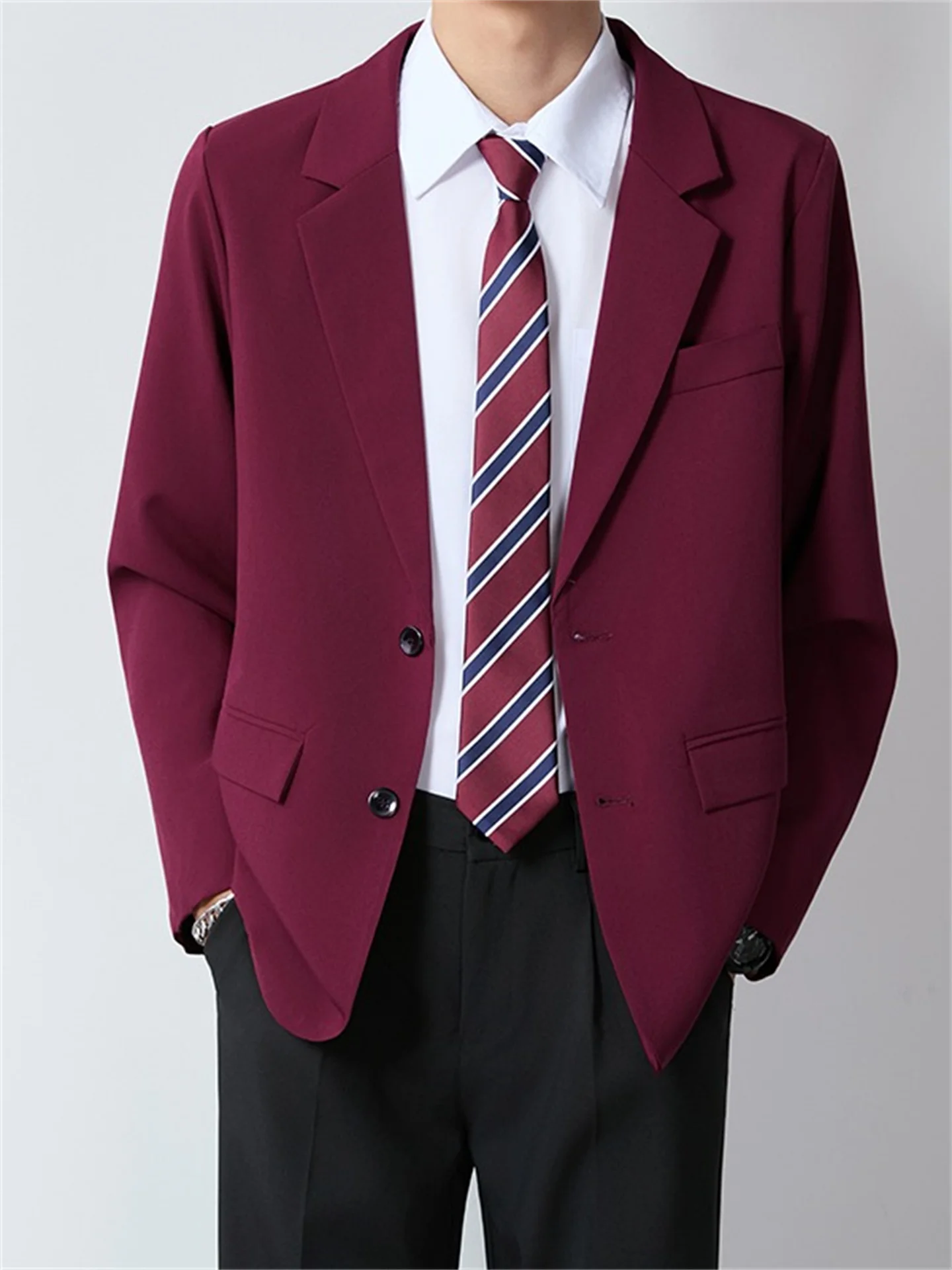 

Casual Men's Suit Jaet Simple Sle Spring Autumn Korean Version School orm High End Feeling CleanFit Outerwear