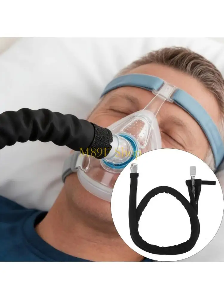 M89F CPAP Pipe Defender Fleece Sleeve for Noise Suppression Condensation Twin link Pet Chew Prevention Easy Installation