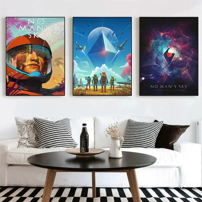 Hot Space Adventure Survival Game No Man S Sky Posters and Prints Canvas Printing Wall Art Picture for Gaming Room Home Decor