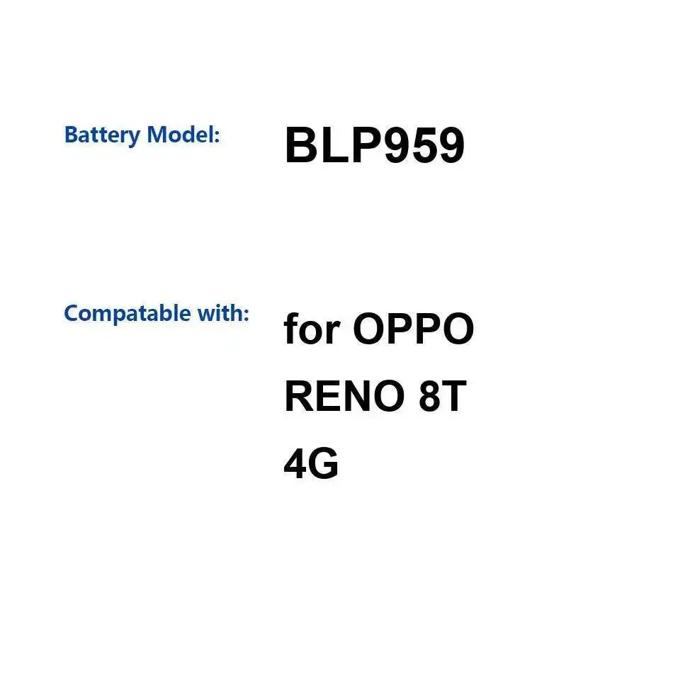 

5000 мАч для Oppo Reno 8T 4G аккумулятор мобильного телефона BLP959 долговечная производительность