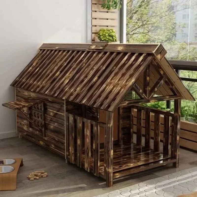 A Waterproof Golden Retriever Solid Wood Dog Cage Teddy Doghouse Cat Nest Fence Pet Bed Supplies