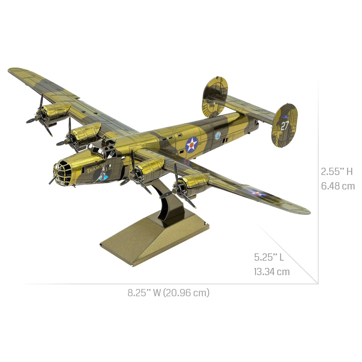 B- 24 Liberator 3D Metal Puzzle Model Kits DIY Laser Cut Puzzles Jigsaw Toy For Children