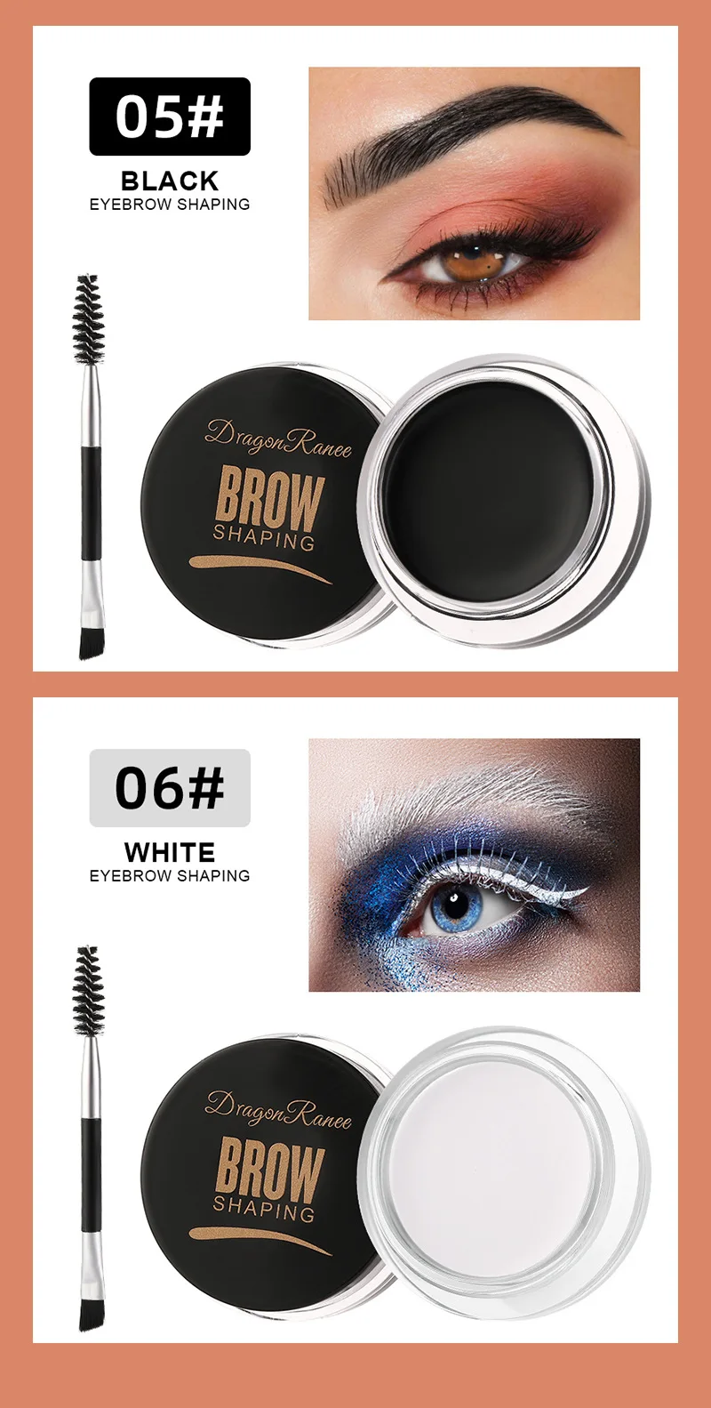 Matte Eyeliner Augenbrauen Creme Gel Wasserdicht Langlebige Konturierung Braun Schwarz Brauen Creme Wilde Augenbrauen Creme Concealer – Detail 6