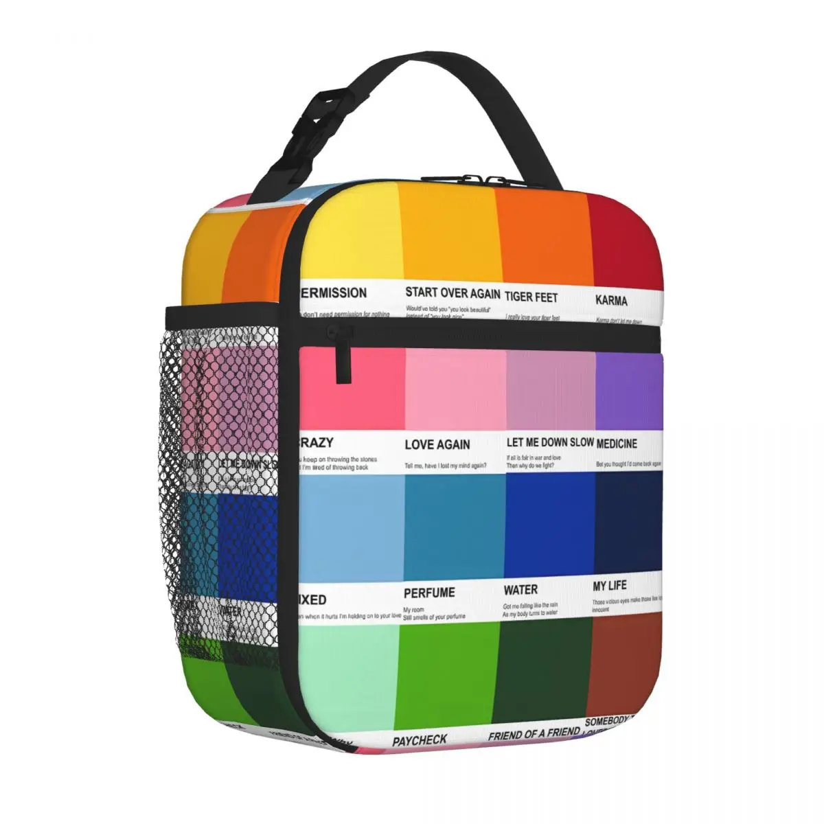 Sac à déjeuner isotherme Bestseller New Hope Club aux couleurs Pantone, finition brillante, avec sangle réglable pour les trajets en train