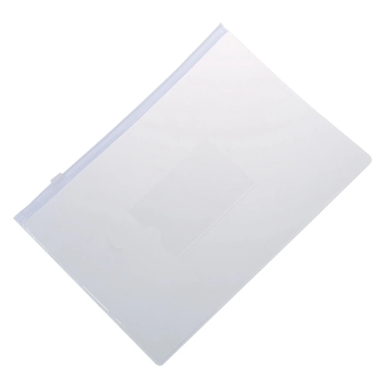 

White Clear Size A5 Paper Slider Zip Closure Folders Files Bags 80 Pcs