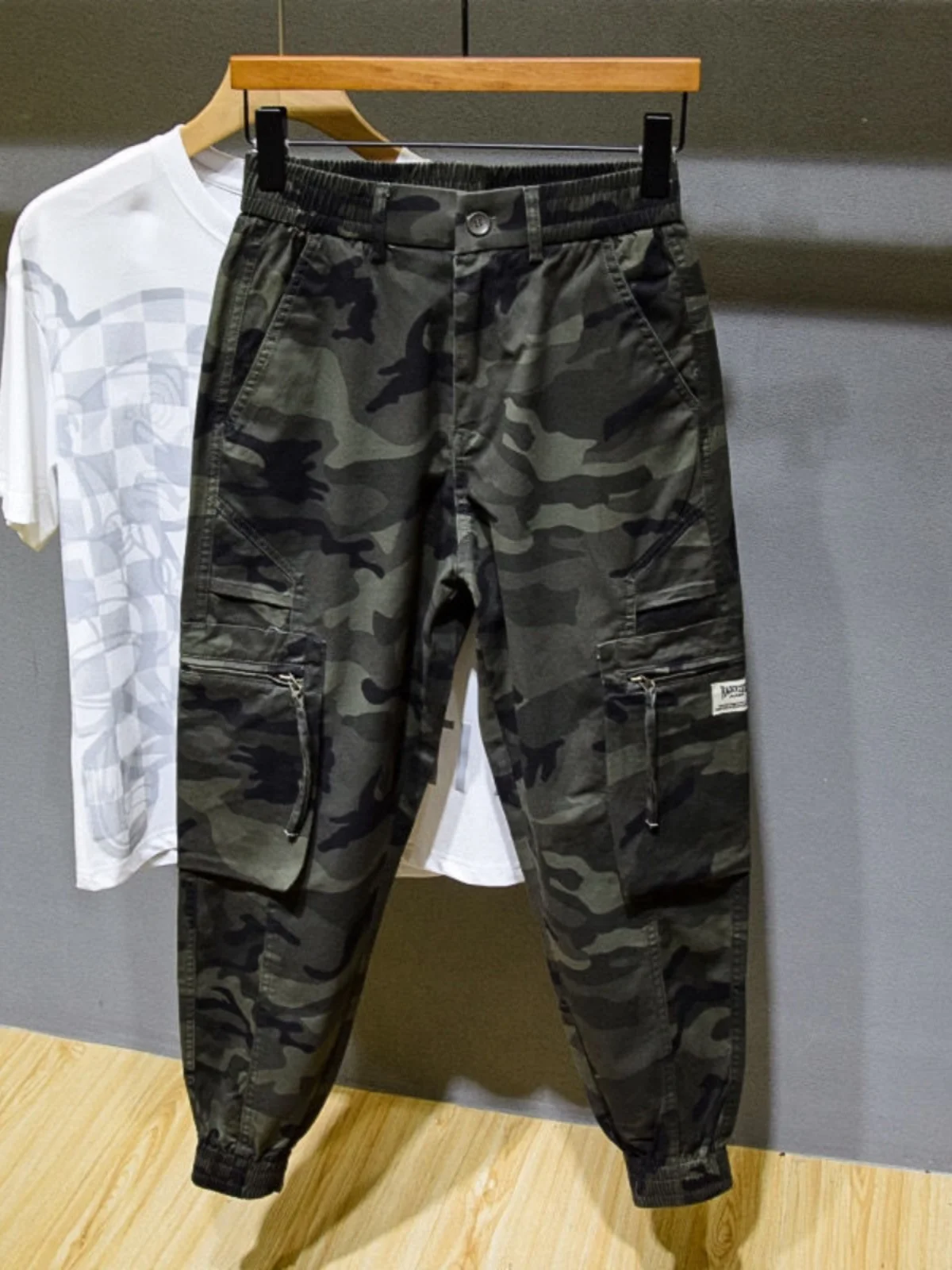 IT Ins التمويه العمل السراويل الرجال الأمريكية الرجعية القطن الخالص Waed فضفاض مكبل بناطيل كاجوال متعدد كيت الترفيه بنطلون #1