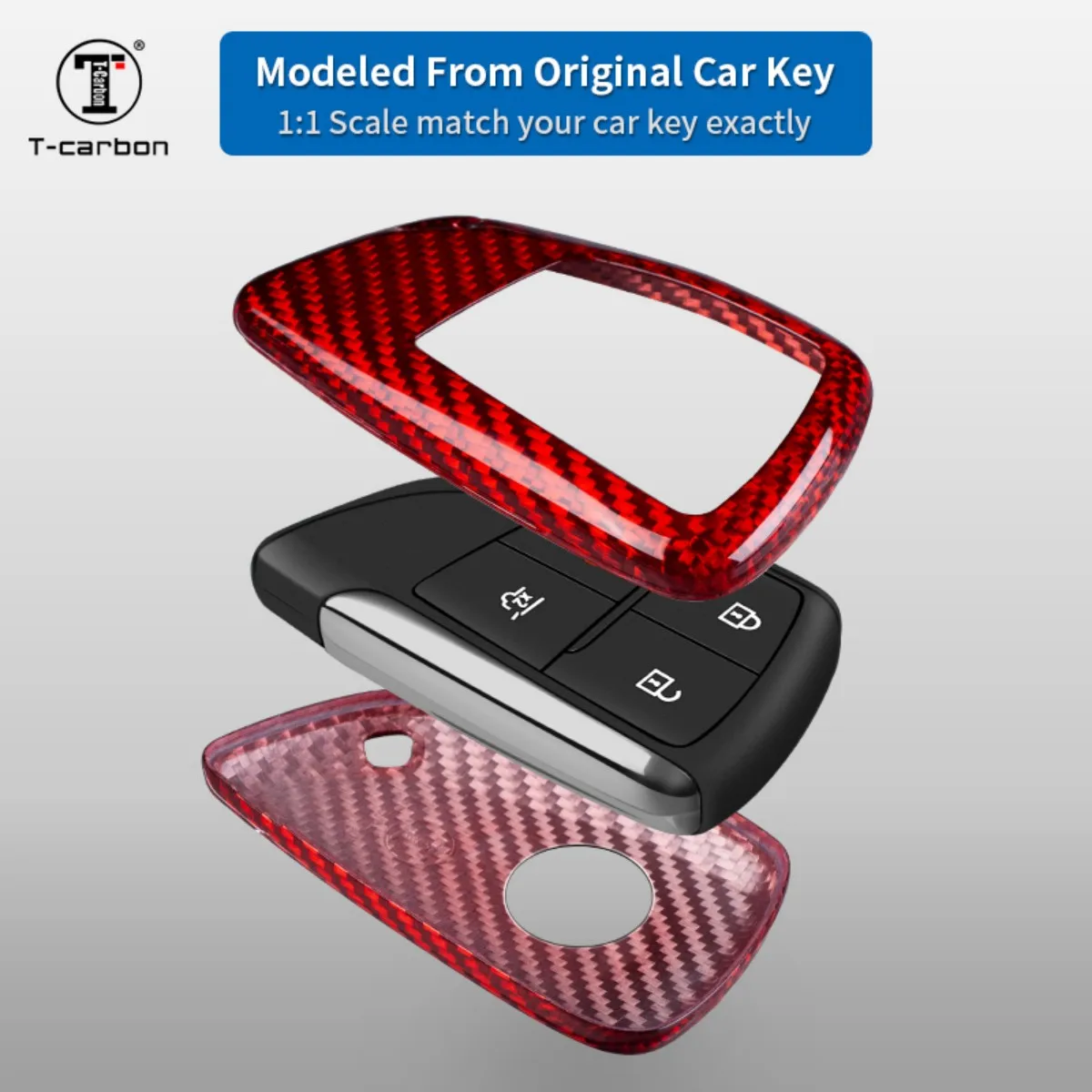 غطاء حافظة مفاتيح السيارة من ألياف الكربون T-الكربون مناسب لسيارة Buick Envision Regal Avea ملحقات السيارة الداخلية مفتاح فوب