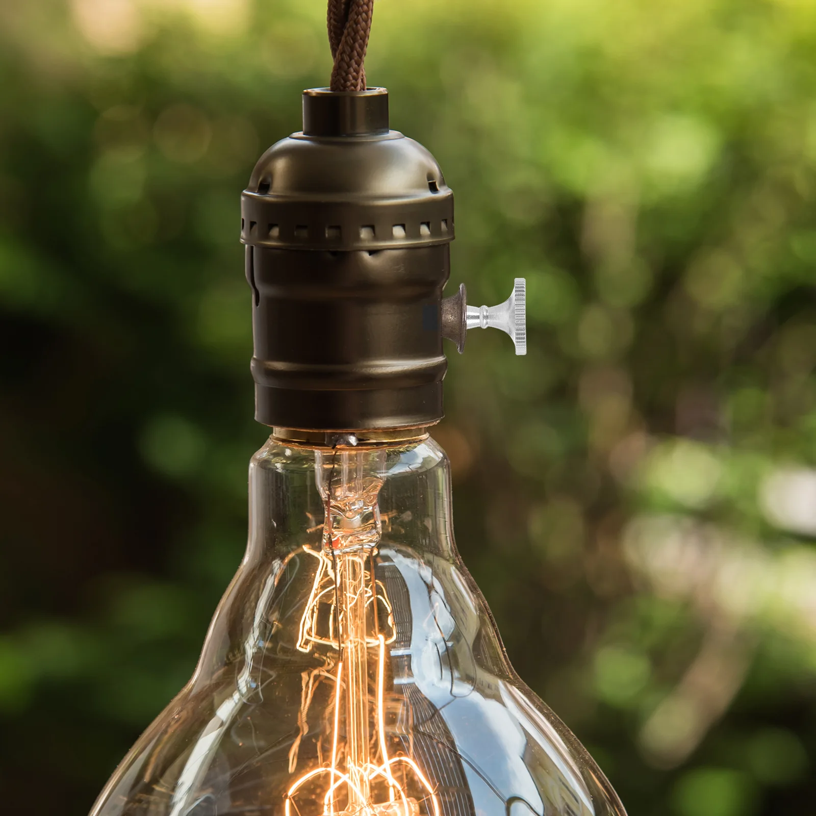 

4pcs Lamp Head Knob Switch Chrome Copper Universal Socket Replacement Parts Hardware Brightness Control