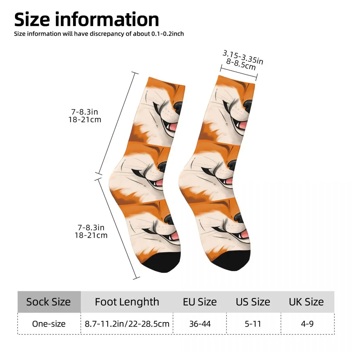 Cute Face Sock Printed Man Polyester