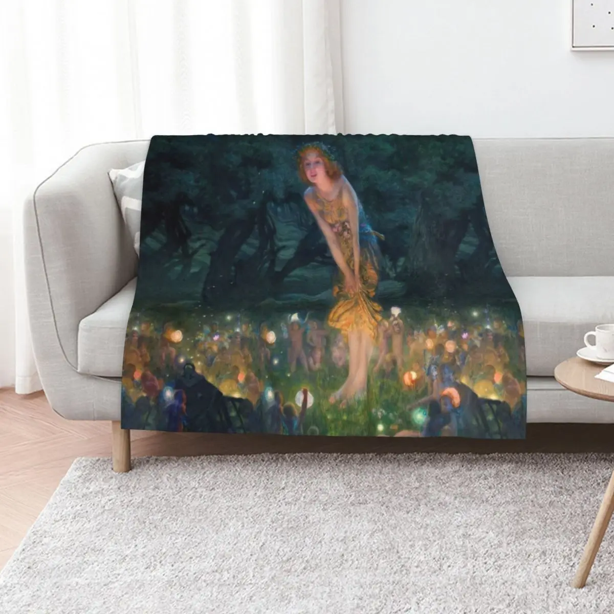 Midsummer Eve by Edward Robert Hughes Throw Blanket Soft Plush Plaid Thin decorative Hair Quilt Winter beds Blankets