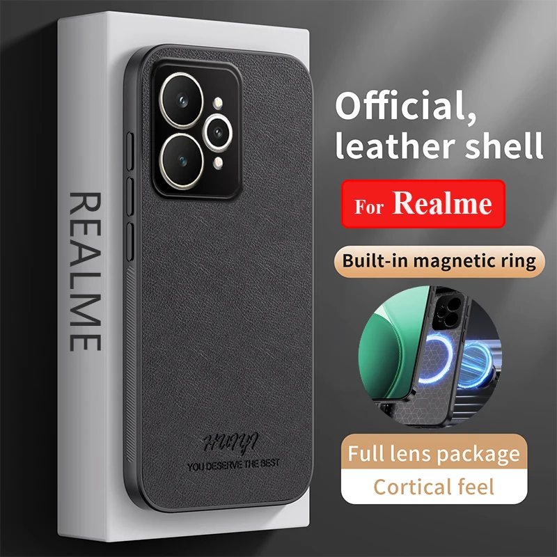 Matte Litschi Textur Leder Weiche Fall für Realme 15T 15Pro 14T 14Pro 13Pro Silikon Abdeckung Für Realme 15 14 13 12 Pro Plus +