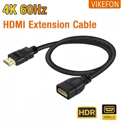 HDMI Extension cable 4K 60Hz HDR HDMI 2.0 Cable HDMI 2.0 Male to Female Extension cord Kable for PS5 Xbox HDTV PC Monitor