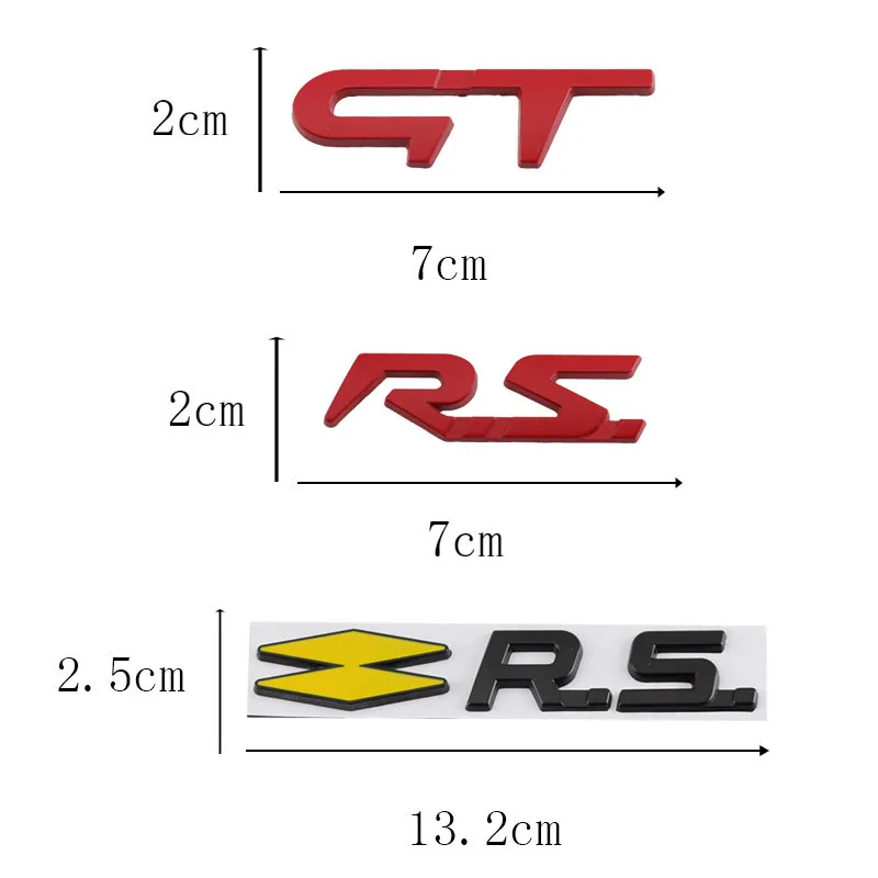 Car 3D Metal RS GT Logo Badge Emblem Decals Sticker For Renault Duster Captur Clio Logan Megane 1 2 3 Koleos Scenic Zoe Arkana