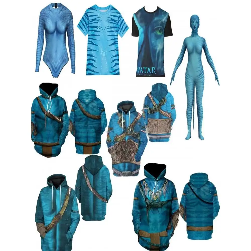 Sudaderas de Cosplay de Avatar, Disfraces de Halloween, Conjuntos de Pantalones y Camisetas, Estampados de Personajes de Películas, Sudaderas, Trajes Festivos, Ropa Unisex
