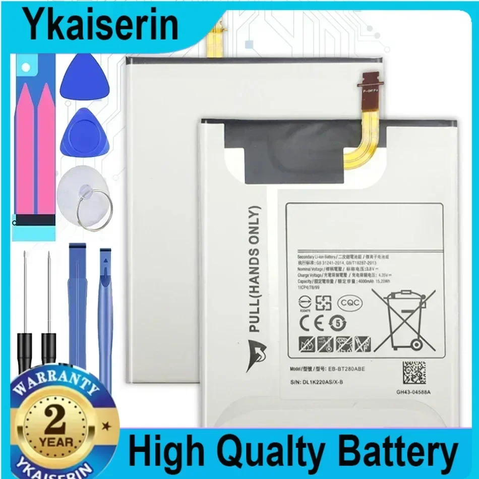 Tablette EB-BT280ABE 4000mAh Batterie pour Samsung Galaxy Tab A 7.0 SM-T280 T280 Teco-friendly Remplacement 24.com BatBR Garantie + NO