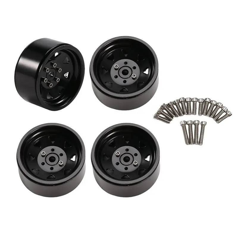 WOTT-RC For 1/10 Crawler Accessories 4Pcs/Set Zinc Alloy 8 Holes 1.9 Inch Beadlock Wheel Wheel Rim