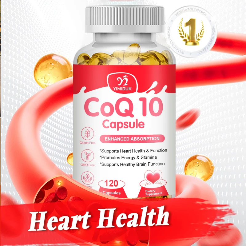 CoQ10 Capsules, Coenzyme Q10  Promoting Cardiovascular Health and Heart Health Provides Energy To Support Joint Health