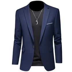 2023 Fashion New Men's Leisure Casual Boutique Business Solid Color Slim Fit Suit Blazers Jacket Dress Coat