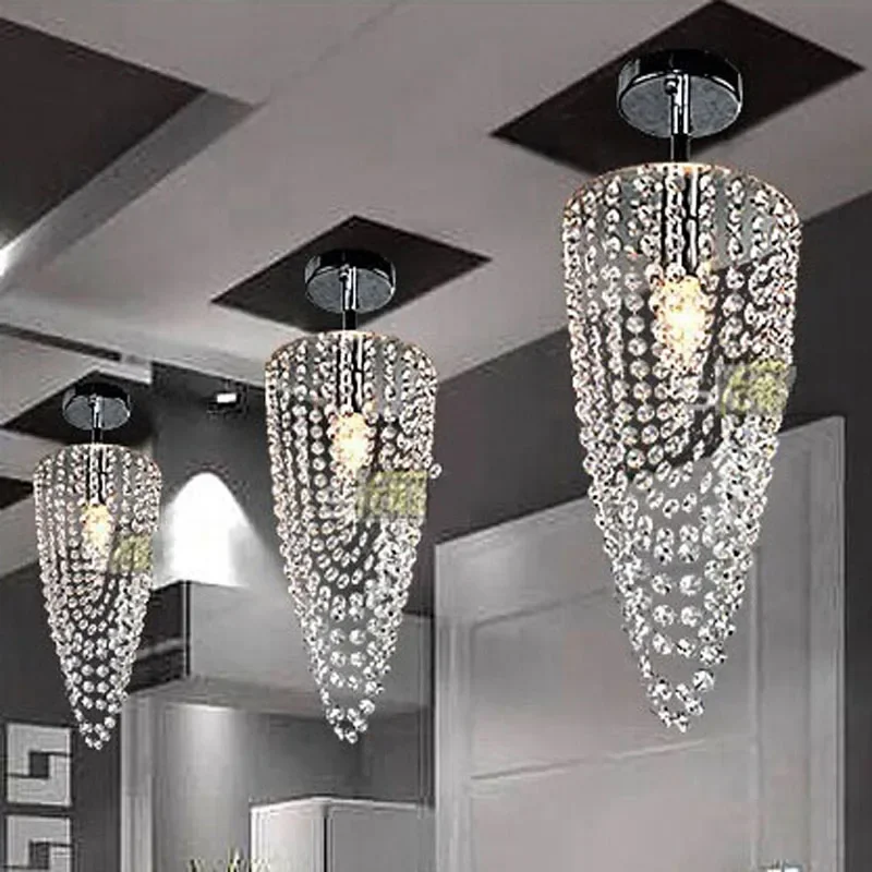 

Modern crystal chandelier lighting D17*H45cm AC110V-256V Transparent color LED 1-light Chrome K9