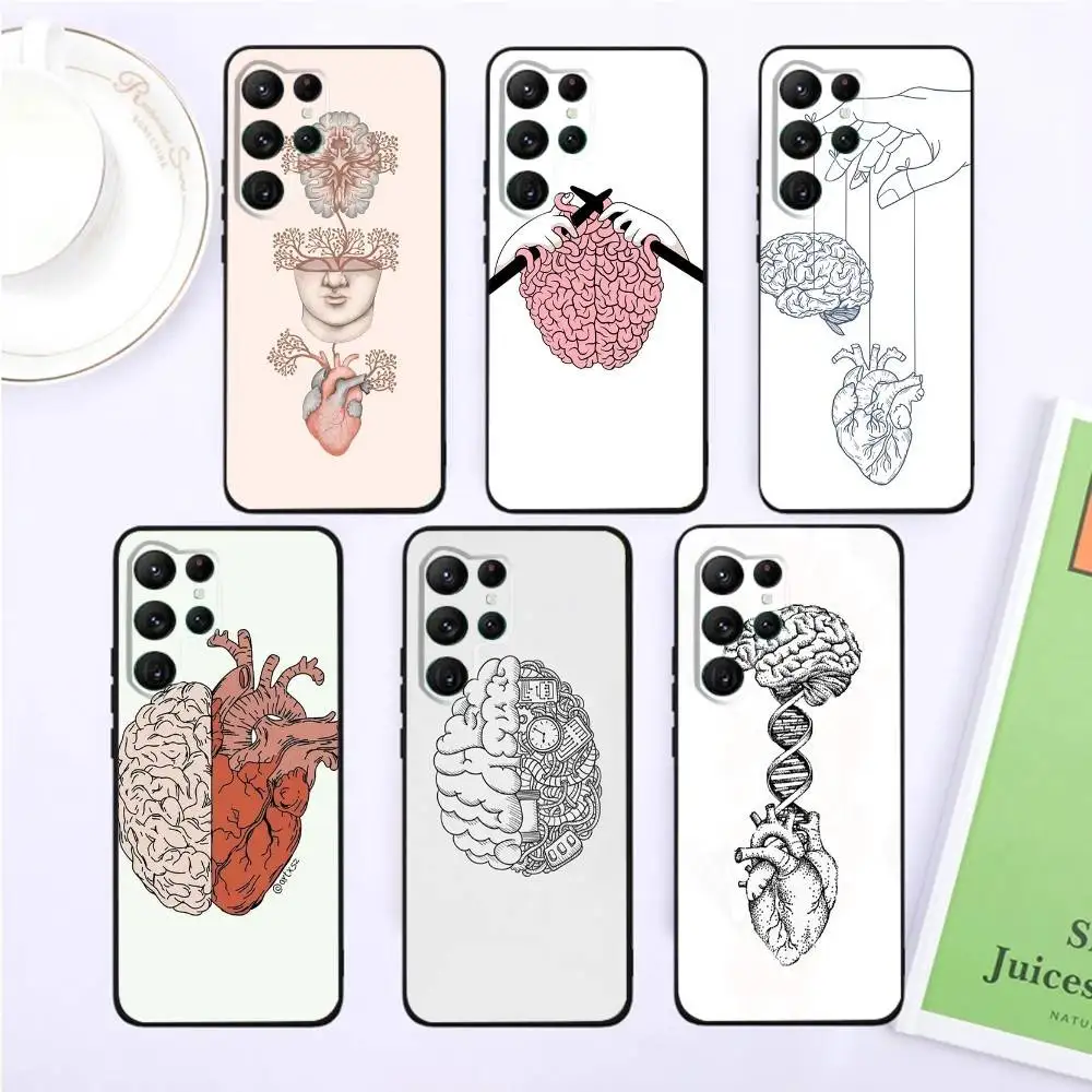 

Anatomy Brain Art Phone Case For Samsung S25,S24,S23,22,21,Ultra,Pro,S10,S30Plus,20lite Black Cover
