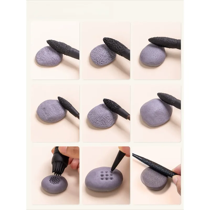 Textured Sculpting Pen Set, Rough Fuzzy Texture Modeling Tools for Polymer Clay, Fondant, Dough DIY Craft