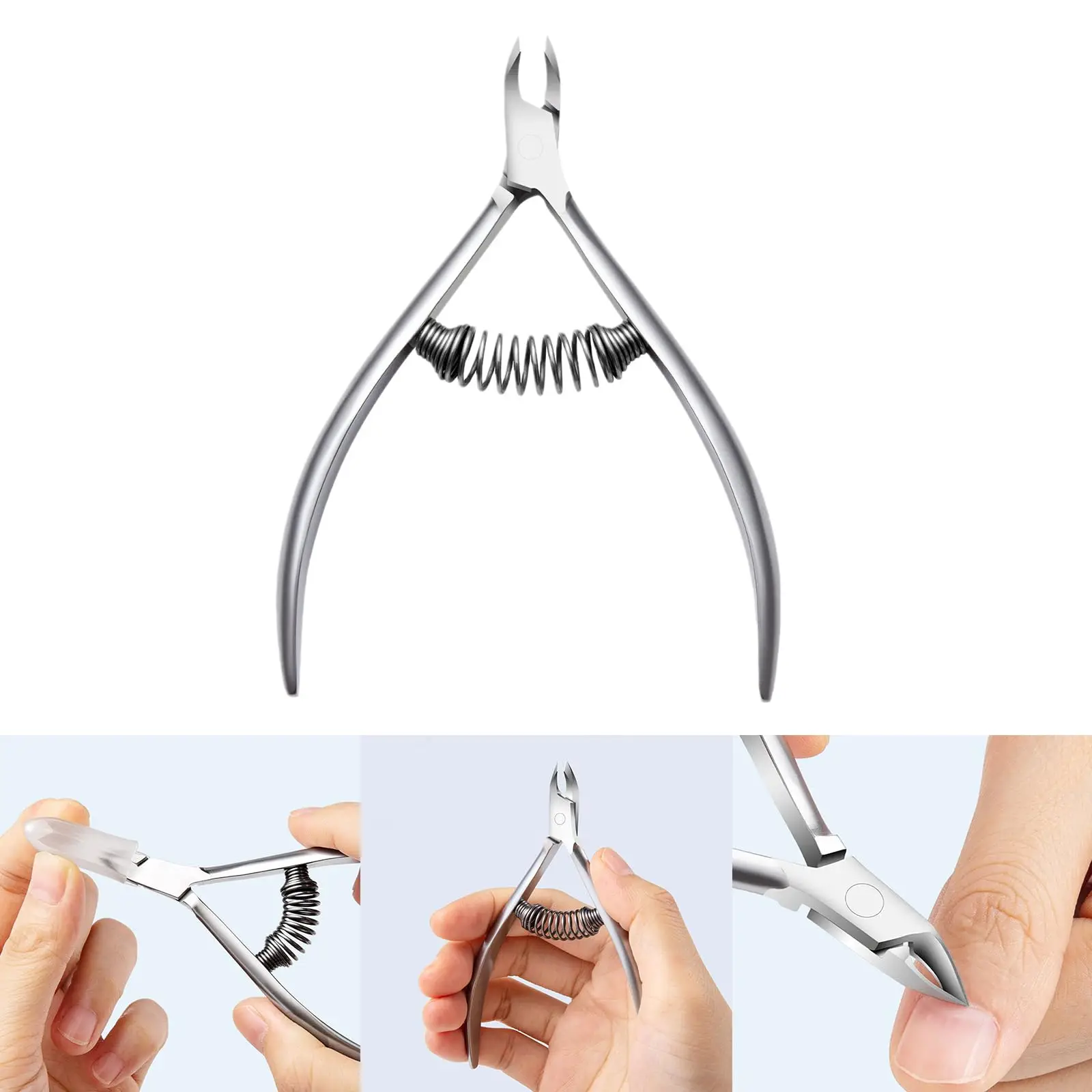 

1Pcs Professional Stainless Steel Cuticle Nipper, Sharp Curved Blade Dead Skin & Hangnail Cutter, Durable Spring Loaded Cuticle Trimmer for Manicure Pedicure
