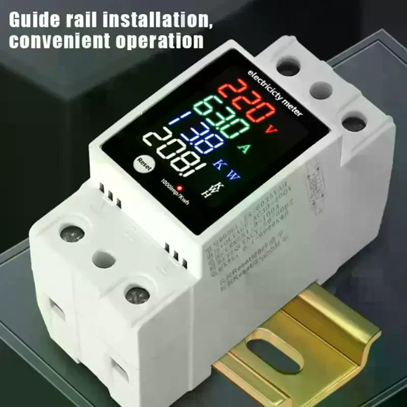 Energy Meter ZS-6035VAKW Digital Din Rail Electricity Usage Monitor AC30-400V Voltmeter Ammeter Watt Kwh Frequency Power Meter