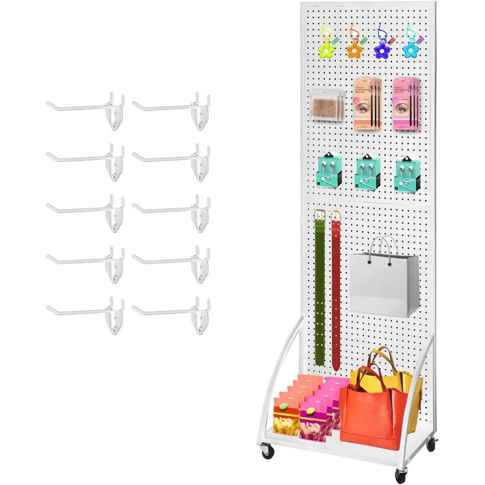 x 6 Rak Display Pegboard Logam dengan Plat, Panel Pegboard, Rak Display Pegboard Berdiri, Rak Display untuk Pameran Kerajinan, Rak Display Seni