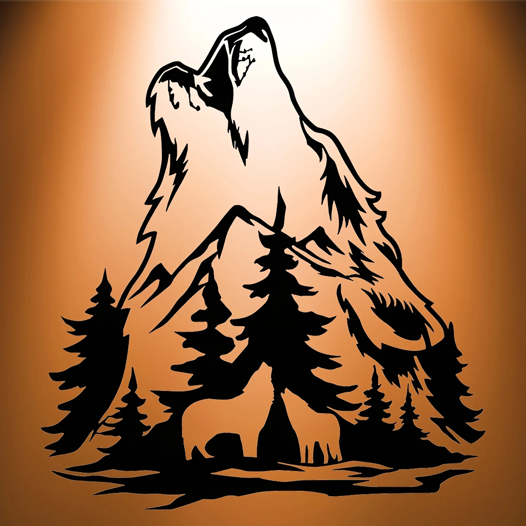 

Декоративное украшение для стен в деревенском стиле: металлическая голова волка, подходит для дома и офиса, кованое железное украшение.