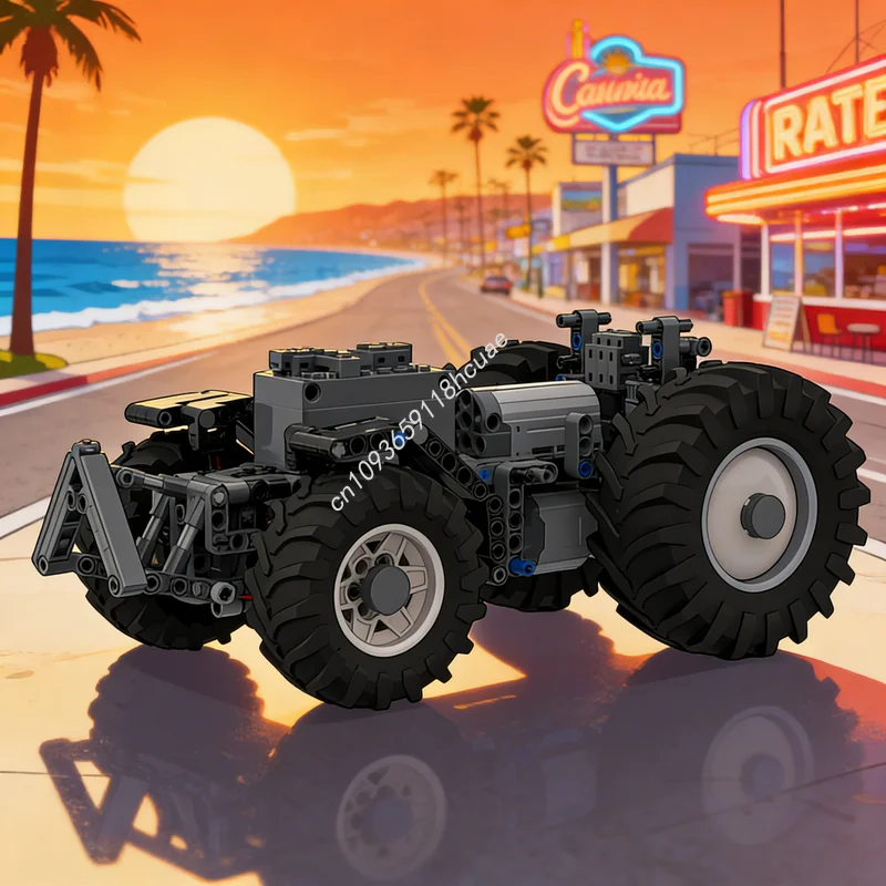 484pcs MOC 유니버설 트랙터 섀시 RC 기술 모델 빌딩 블록 건축 DIY 크리스마스 선물 장난감 창의적인 아이디어