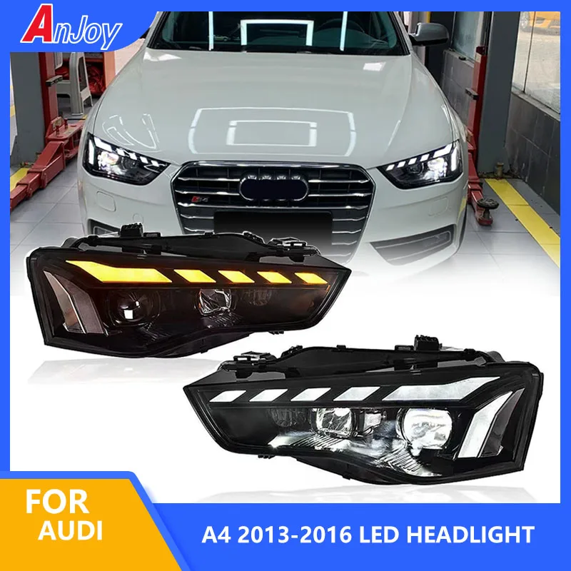 1Pair Headlight for Audi A4 S4 2013-2016 RS4 LED Auto Headlights Assembly Upgrade 2023 Newest Style Design LHD RHD Accessories