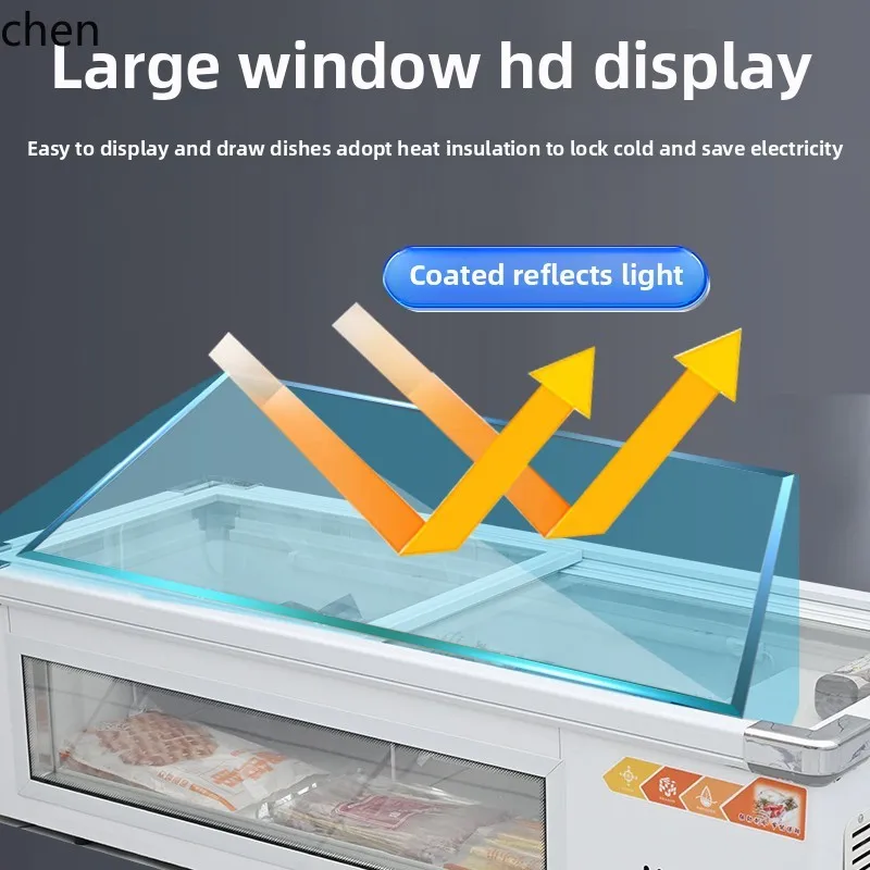 Vetrina refrigerata da tavolo HTT per la conservazione della freschezza e il congelamento del triciclo mobile, spiedini fritti, barbecue