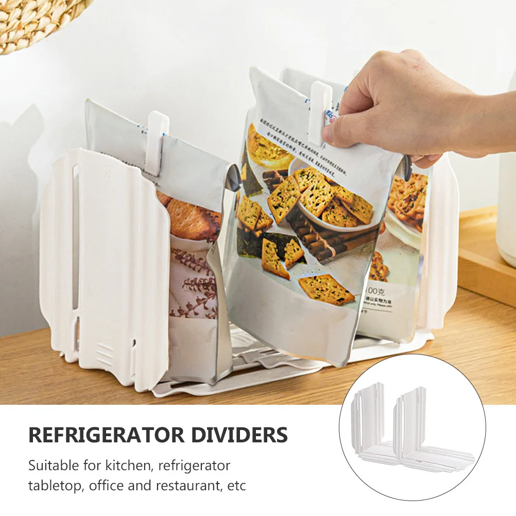 

2Pcs Refrigerator Dividers White PP Multifunctional Flexible Drawer Organizer Adjustable Kitchen Storage Separator for Home