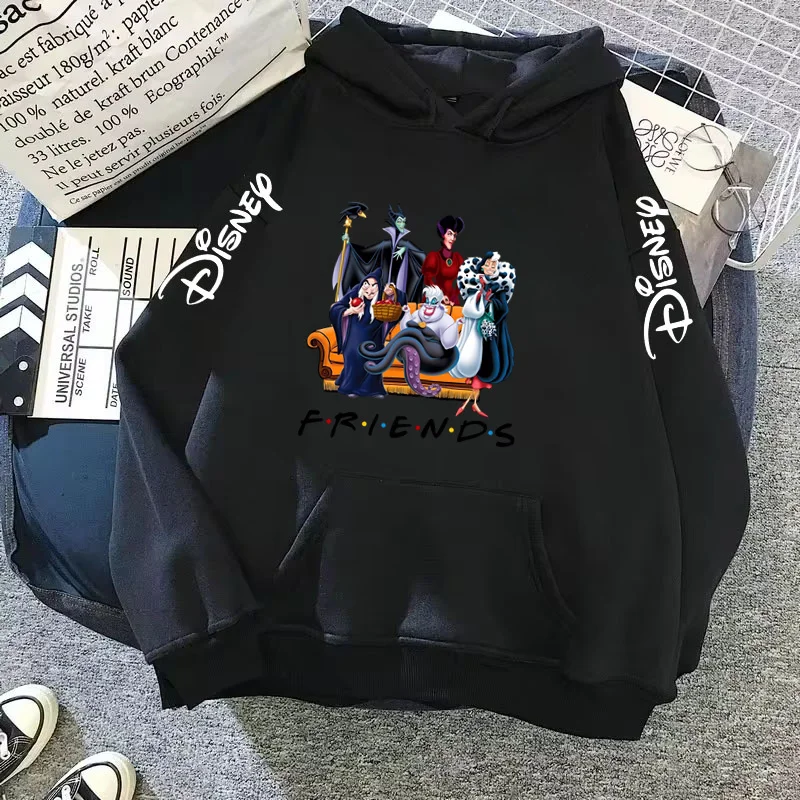 Disney Villains-Sweats à capuche College PVD pour femmes, sweat-shirt à manches longues, vêtements décontractés, Y2K