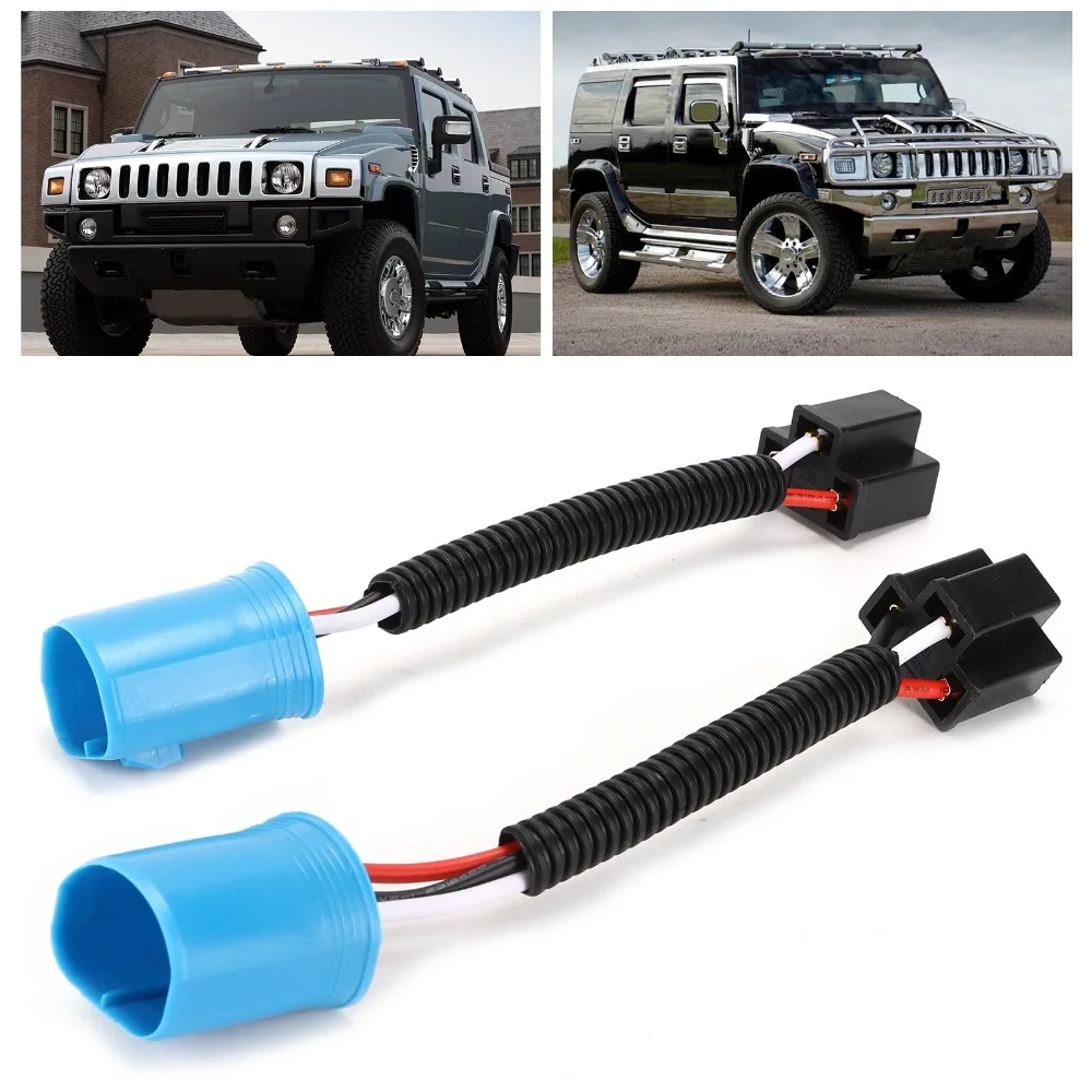 

2PCS PVC Headlight Conversion Cable Heat Resistance Electrical Connector Adapter for Harness 9007 H2 Headlight 12V‑24V