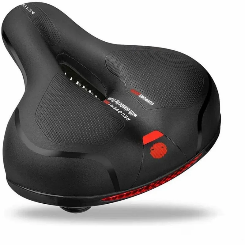 Hohler, atmungsaktiver Fahrradsattel für Männer und Frauen, MTB-Rennradsattel, stoßdämpfend, bequem, großer Fahrradsitz, Sicherheitswarnung – Detail 1