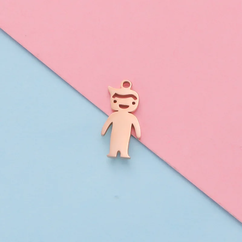 10 stks/partij Leuke Meisjes Jongens Charms Spiegel Polish Rvs Hanger Voor DIY Mode-sieraden Accessoires Groothandel