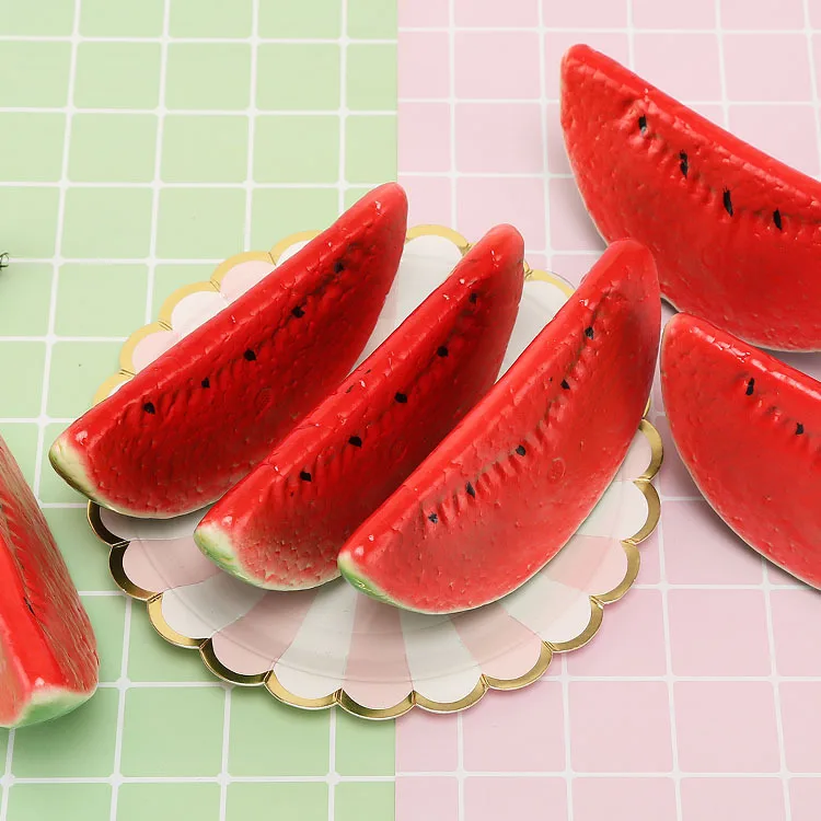 20PCS 15x6.8cm Artificial Watermelon Food Crafts Photography Props Christmas Halloween Home Kitchen Window Display Fake Fruits