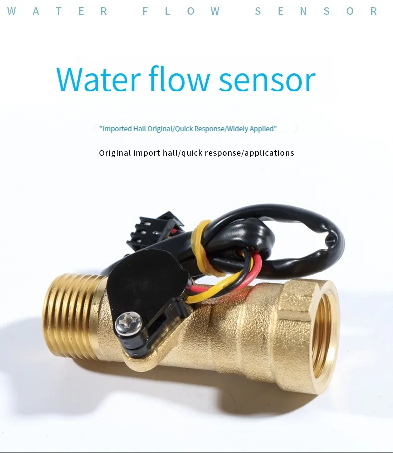 Electronic Flow Meter, Electronic Flow Sensor Solar Water Heater Water Flow Meter G1/2 YF-B8 1-30L/M Magnetic Valve