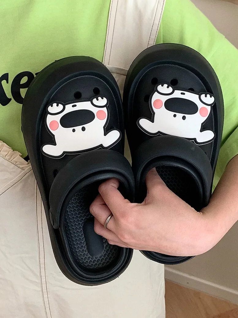 Outdoor Slippers Women Garden Shoes Beach Sandals Cute Hollow Out Cute Puppy Dog Summer Outdoor Hole Shoes Summer Slippers