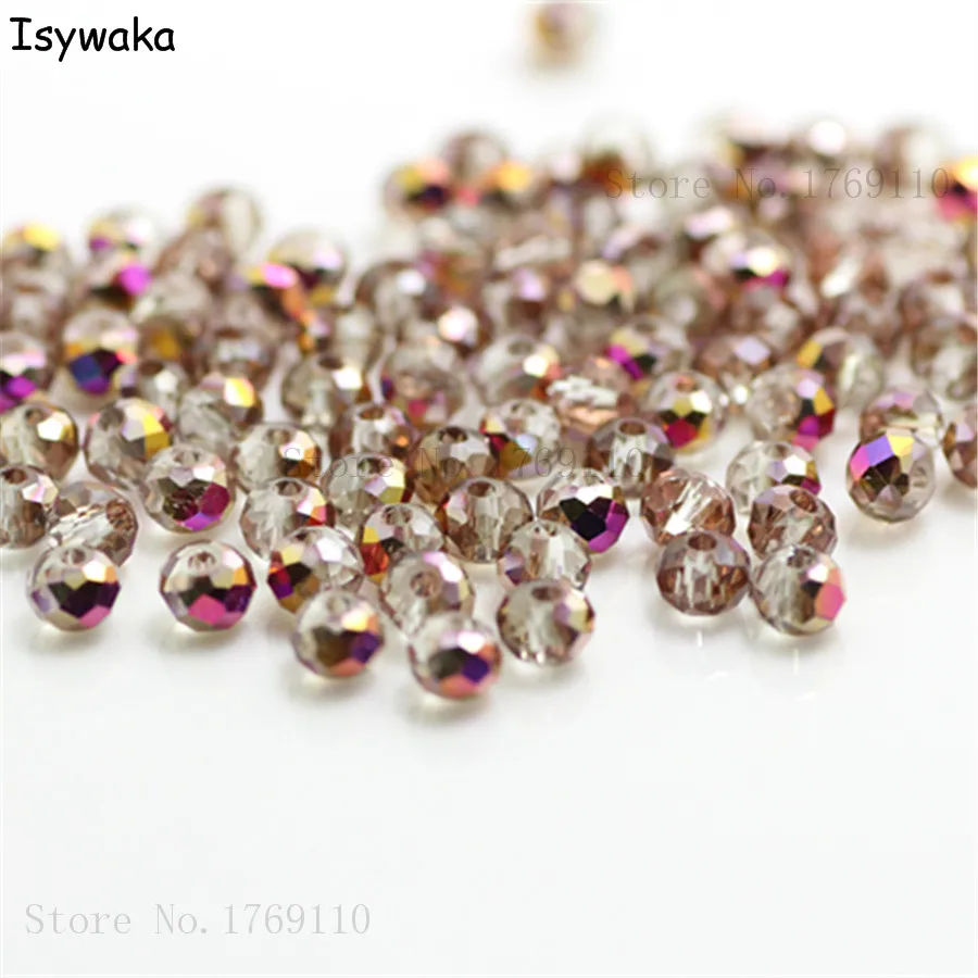 Isywaka Red Copper AB Colors 4mm 125pcs Rondelle Austria Crystal Glass Beads Loose Faceted Round Beads Jewelry Making