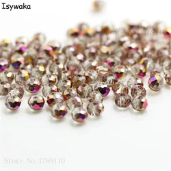 Isywaka Red Copper AB Colors 4mm 125pcs Rondelle Austria Crystal Glass Beads Loose Faceted Round Beads Jewelry Making