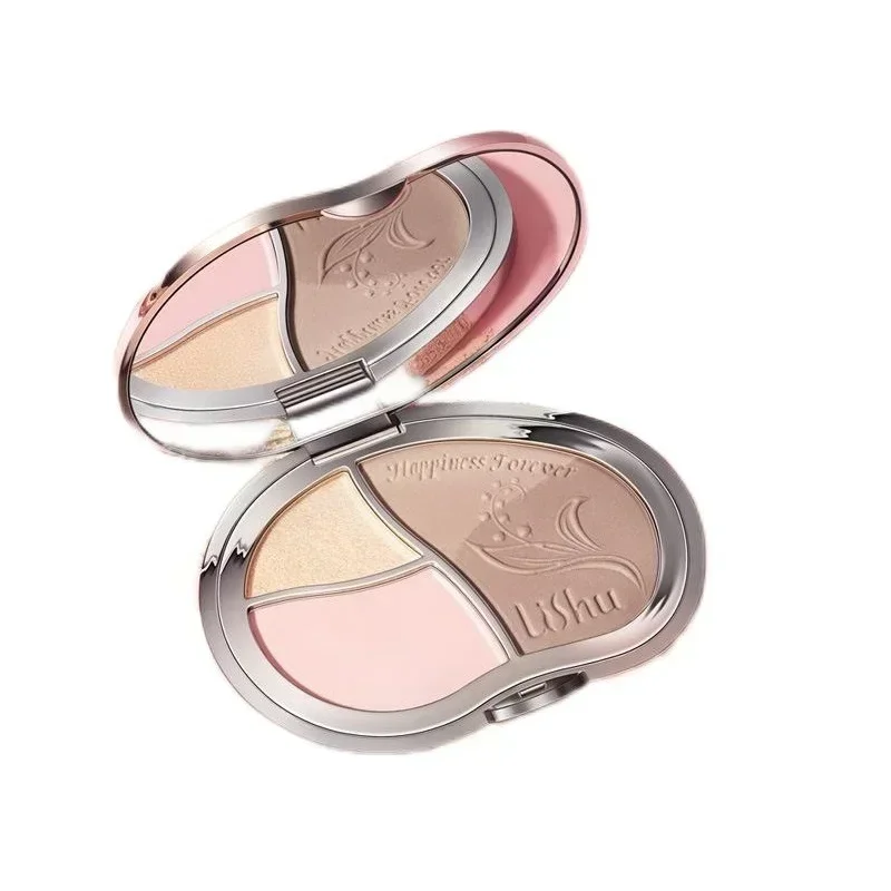 Lishu-paleta de contorno, colorete, resaltador Natural, brillo perlado, sombra de nariz, maquillaje femenino de larga duración, Cosméticos de belleza raras