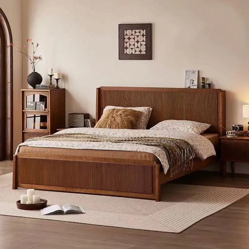 

Customizable North American Cherry Wood Medieval Full Solid Wood Bed