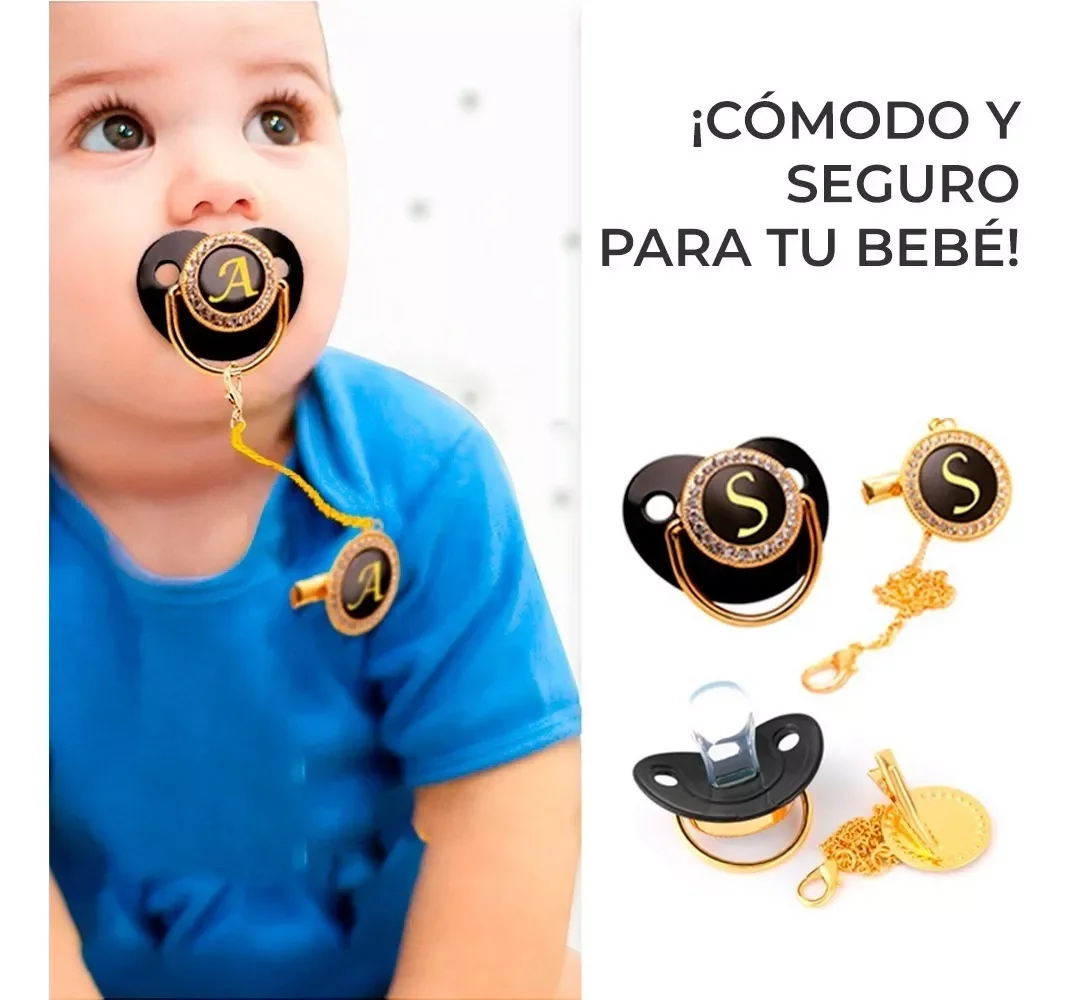 New black super cool advanced 26 letters pacifier 0-3 years old baby newborn baby soother baby teether toy with chain clip