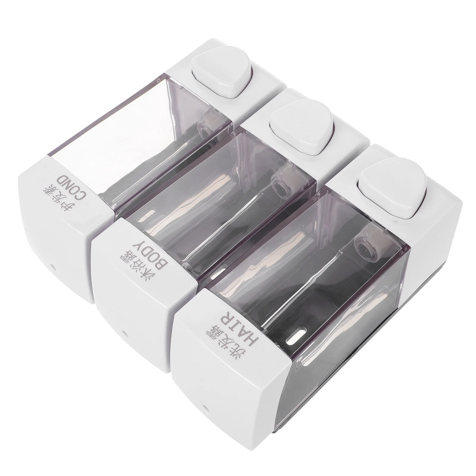 

3-Chamber Shower Shampoo Dispenser Clear Wall Mount Soap Bottle Transparent Bathroom Body Wash Dispenser