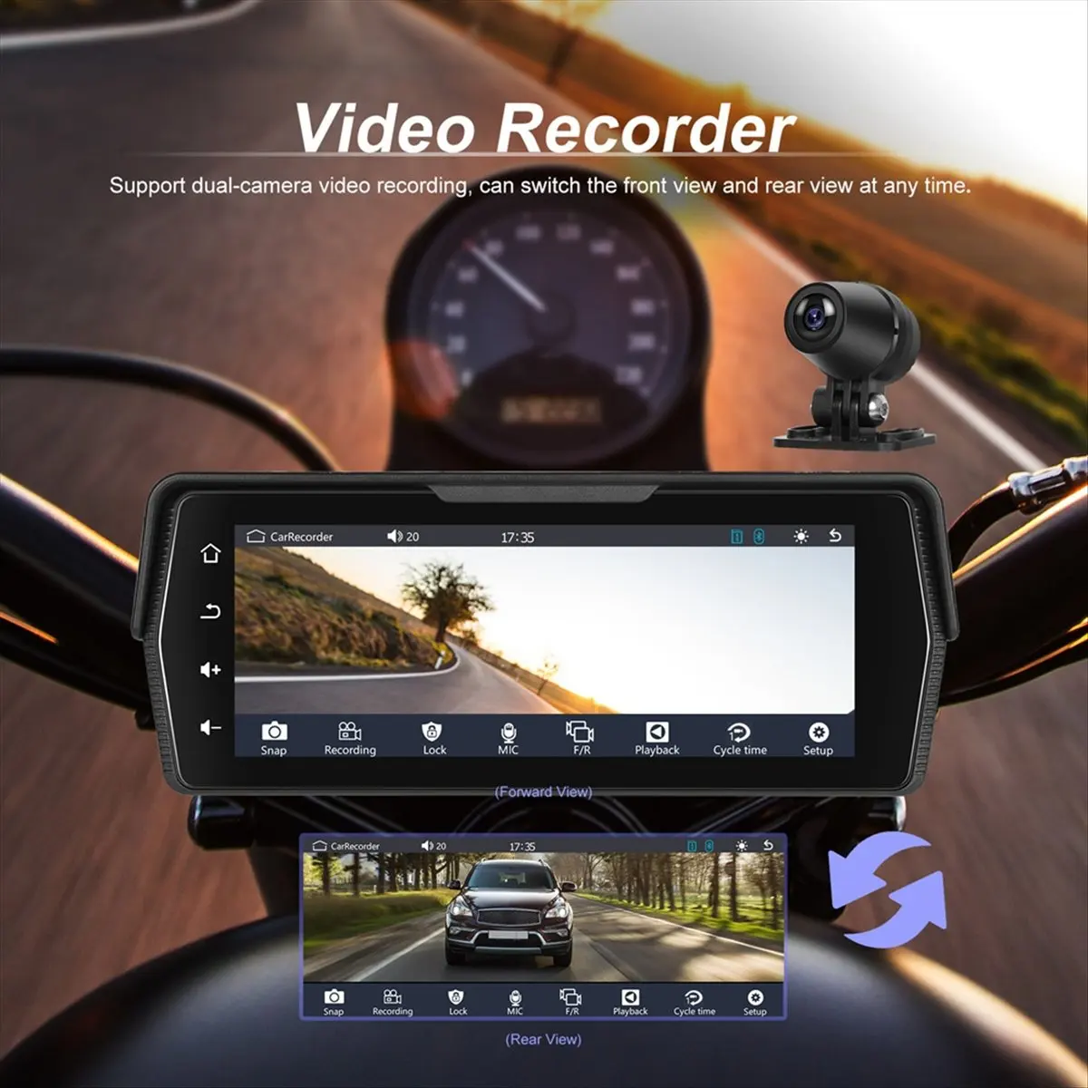 Compatible Navigation 6.8inch Motorcycle Monitor Carplay Android Auto IP67 Waterproof Touch Screen Bluetooth