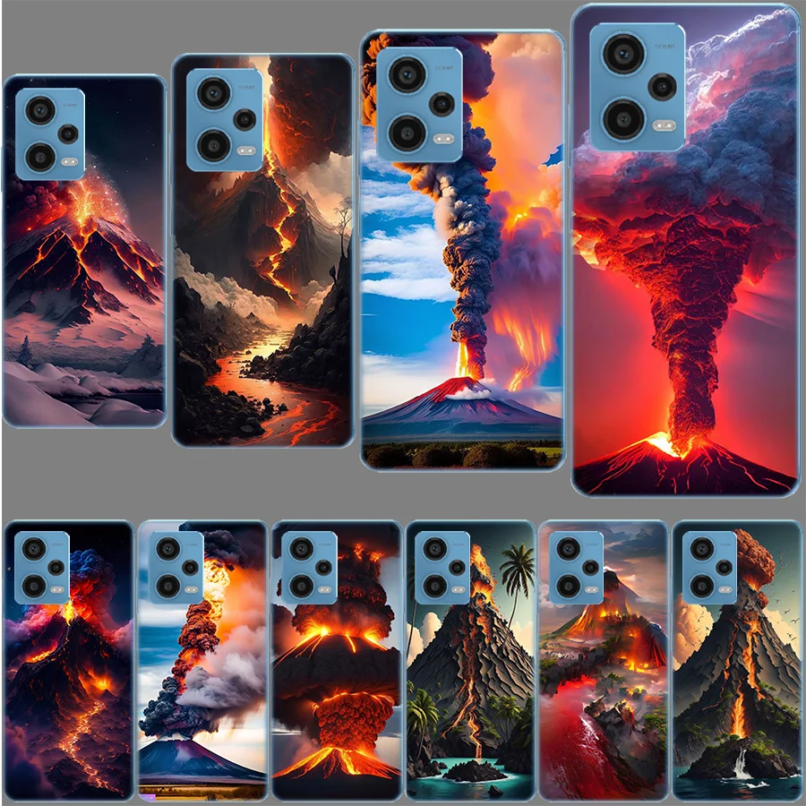 Volcanic Eruption Funda For Redmi Note 13 Pro+ 5G Plus 12 12C 10 10C 10A 9 9T 9C 9A 8 8A 7 7A K70 K60 K40 K20 Pro 6 6A TPU Soft